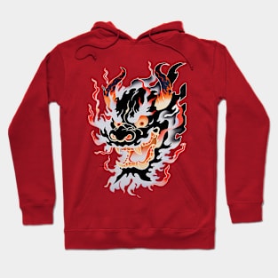 Smoking Traditional Oni Mask Hoodie